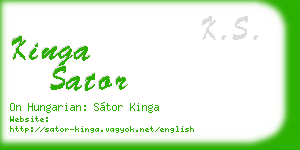 kinga sator business card